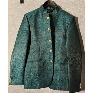 Wintage Bandhgala Jacket Men's 36/90mm Embroidered Button Down